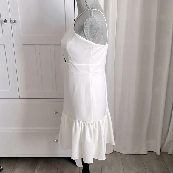 AIDAN NWOT White Ruffle Cutout Dress, Size 8 - Picture 4 of 13